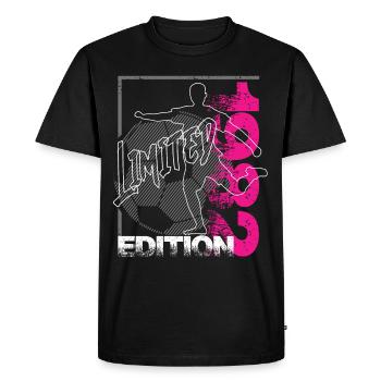 Limited Edition 1982 Limited Edition Football - Men's Premium Organic T-Shirt - black - Front - Nico (187cm)