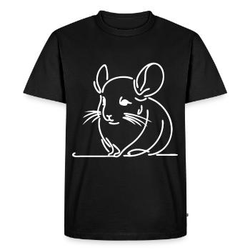 Simple Line Art Rodetn Drawing Chinchilla - Men's Premium Organic T-Shirt - black - Front - Nico (187cm)