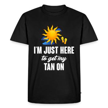 Je suis juste là pour bronzer sur un - T-shirt Premium bio Homme - noir - Devant - Nico (187cm)