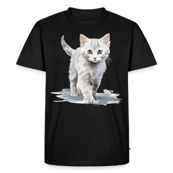 Burmilla Chaton Burmilla Chat - T-shirt Premium bio Homme - noir - Devant - Nico (187cm)