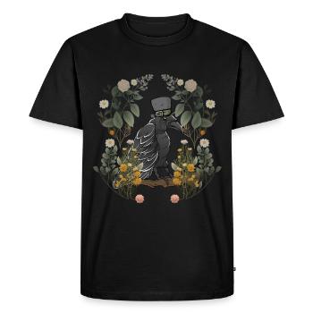 Crow Raven Raven Birds Vintage Fairy Tale Character - Men's Premium Organic T-Shirt - black - Front - Nico (187cm)