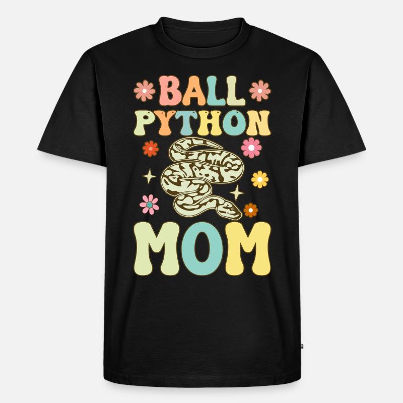 Kugelpython-Mama Groovy Snake Mama - Männer Premium Bio T-Shirt - Schwarz