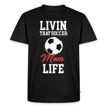 Livin That Footballer Girlfriend Live Goalkeeper - Men's Premium Organic T-Shirt - black - Front - Nico (187cm)
