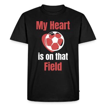 My heart is on the field Soccer Player - Men's Premium Organic T-Shirt - black - Front - Nico (187cm)