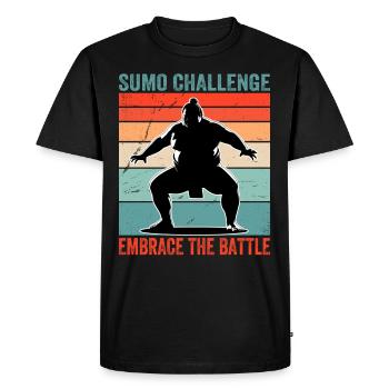 Sumo Challenge embrace the battle - Men's Premium Organic T-Shirt - black - Front - Nico (187cm)