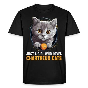 Chartreux Cat Carthusian Cat - Men's Premium Organic T-Shirt - black - Front - Nico (187cm)