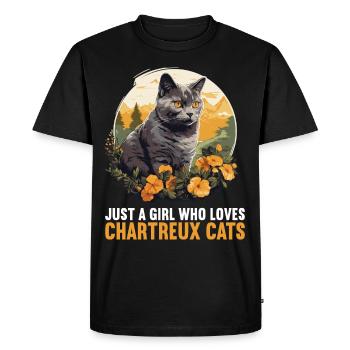 Chartreux Cat Carthusian Cat - Men's Premium Organic T-Shirt - black - Front - Nico (187cm)