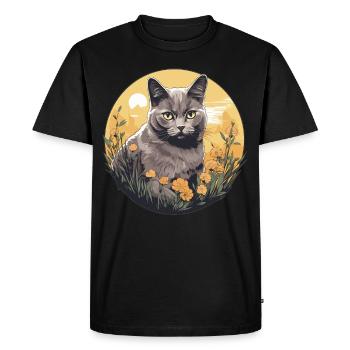 Chartreux Cat Carthusian Cat - Men's Premium Organic T-Shirt - black - Front - Nico (187cm)