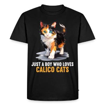 Calico Cat Lucky Cat - Men's Premium Organic T-Shirt - black - Front - Nico (187cm)