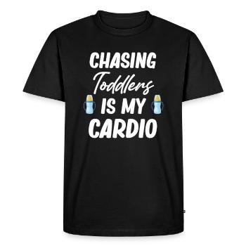 Chasing Toddlers Is My Funny One - Men's Premium Organic T-Shirt - black - Front - Nico (187cm)