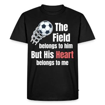 Le champ lui appartient, mais son cœur m’appartient - T-shirt Premium bio Homme - noir - Devant - Nico (187cm)