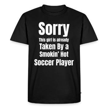 Je suis désolé que cette fille ait déjà - T-shirt Premium bio Homme - noir - Devant - Nico (187cm)