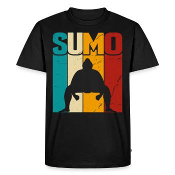 Sumo Rétro - T-shirt Premium bio Homme - noir - Devant - Nico (187cm)