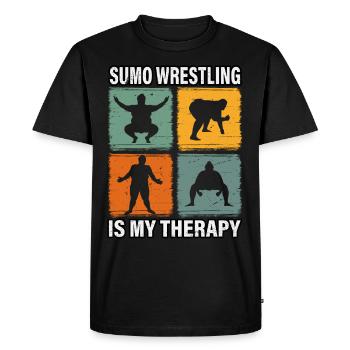 La lutte sumo est ma thérapie - T-shirt Premium bio Homme - noir - Devant - Nico (187cm)