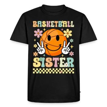 Basketball Sister Groovy Sis - Men's Premium Organic T-Shirt - black - Front - Nico (187cm)