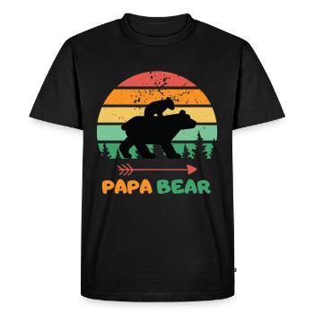 Vater Papa Bear Vatertag Bär Retro Kind niedlich - Männer Premium Bio T-Shirt - Schwarz - Vorne - Nico (187cm)