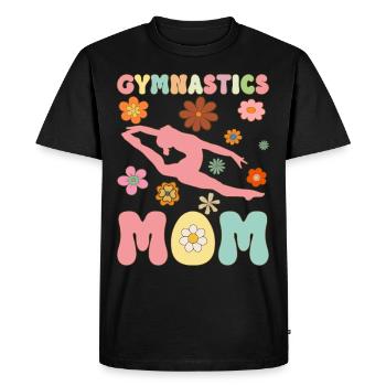 Gymnastique Maman Groovy Gymnaste Acrobate - T-shirt Premium bio Homme - noir - Devant - Nico (187cm)