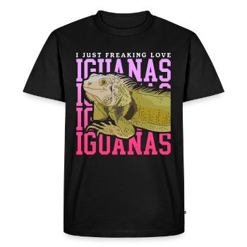 Iguane lézard reptile Iguanes cadeau - T-shirt Premium bio Homme - noir - Devant - Nico (187cm)