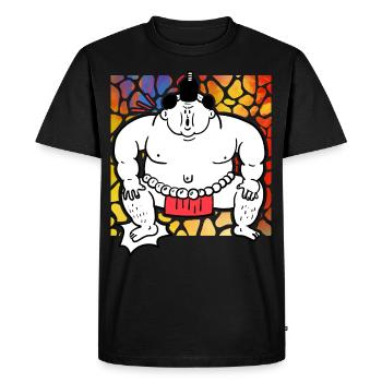 Sumo - T-shirt Premium bio Homme - noir - Devant - Nico (187cm)