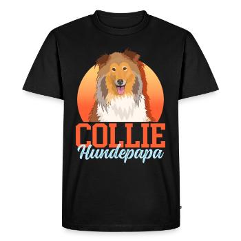 Collie chien papa cheveux longs Collie chiens cadeau - T-shirt Premium bio Homme - noir - Devant - Nico (187cm)