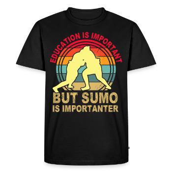 Education is important but Sumo is importanter - Men's Premium Organic T-Shirt - black - Front - Nico (187cm)