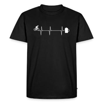 Vélo de route Bière ECG Heartbeat Cycliste de route - T-shirt Premium bio Homme - noir - Devant - Nico (187cm)