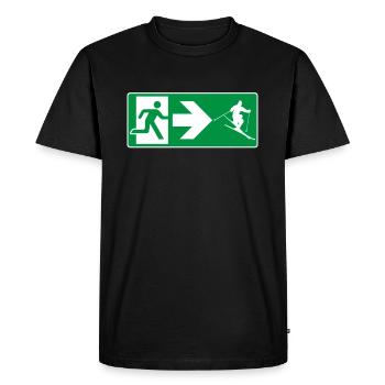 Emergency exit ski skier - Men's Premium Organic T-Shirt - black - Front - Nico (187cm)