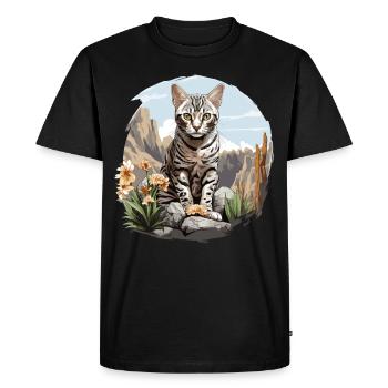 Mau égyptien Chaton Chat égyptien Mau - T-shirt Premium bio Homme - noir - Devant - Nico (187cm)