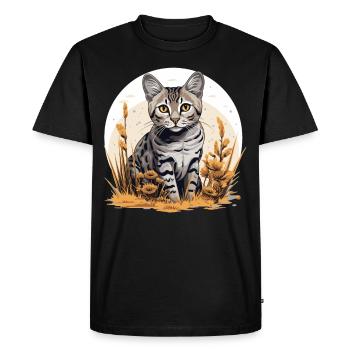Mau égyptien Chaton Chat égyptien Mau - T-shirt Premium bio Homme - noir - Devant - Nico (187cm)