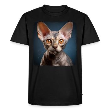 Devon Rex Kitten Devon Rex Cat - Men's Premium Organic T-Shirt - black - Front - Nico (187cm)
