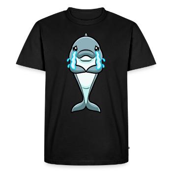 Dolphin Emoticon - Men's Premium Organic T-Shirt - black - Front - Nico (187cm)