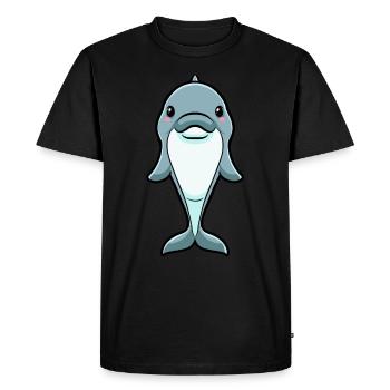 Dolphin Emoticon - Men's Premium Organic T-Shirt - black - Front - Nico (187cm)