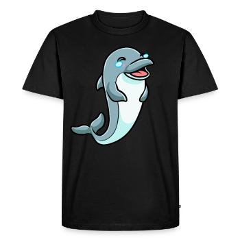Dolphin Emoticon - Men's Premium Organic T-Shirt - black - Front - Nico (187cm)