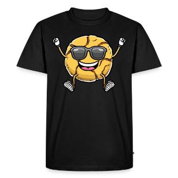 Dancing ginger biscuit biscuit with sunglasses - Men's Premium Organic T-Shirt - black - Front - Nico (187cm)