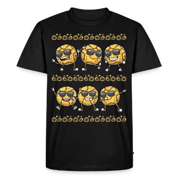 Dancing Ginger Biscuit With Sunglasses - Men's Premium Organic T-Shirt - black - Front - Nico (187cm)