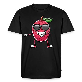 Dancing lychee with sunglasses lychees - Men's Premium Organic T-Shirt - black - Front - Nico (187cm)
