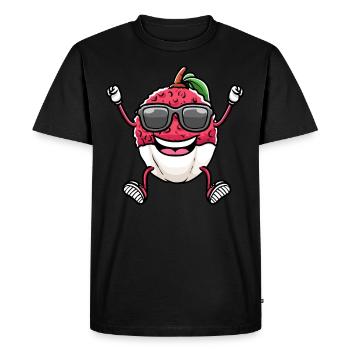 Dancing lychee with sunglasses lychees - Men's Premium Organic T-Shirt - black - Front - Nico (187cm)
