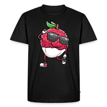 Dancing lychee with sunglasses lychees - Men's Premium Organic T-Shirt - black - Front - Nico (187cm)