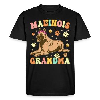 Malinois Granny Groovy Belge Malinois - T-shirt Premium bio Homme - noir - Devant - Nico (187cm)