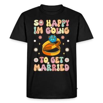 Je vais me marier Groovy Bridal Party Bride - T-shirt Premium bio Homme - noir - Devant - Nico (187cm)