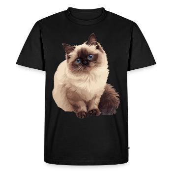 Himalayan Cat Colourpoint Katze - Men's Premium Organic T-Shirt - black - Front - Nico (187cm)