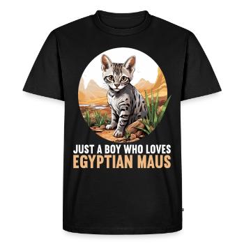 Mau égyptien Chaton Chat égyptien Mau - T-shirt Premium bio Homme - noir - Devant - Nico (187cm)