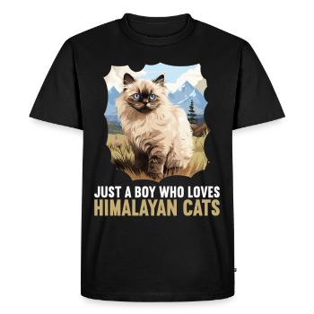 Himalayan Cat Colourpoint Katze - Men's Premium Organic T-Shirt - black - Front - Nico (187cm)
