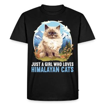 Himalayan Cat Colourpoint Katze - Men's Premium Organic T-Shirt - black - Front - Nico (187cm)