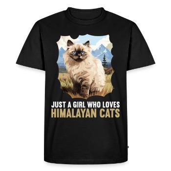 Himalayan Cat Colourpoint Katze - Men's Premium Organic T-Shirt - black - Front - Nico (187cm)