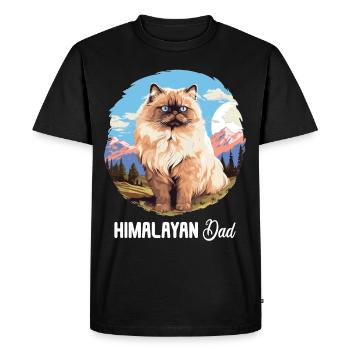 Himalayan Cat Colourpoint Katze - Men's Premium Organic T-Shirt - black - Front - Nico (187cm)