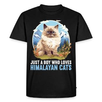 Himalayan Cat Colourpoint Katze - Men's Premium Organic T-Shirt - black - Front - Nico (187cm)