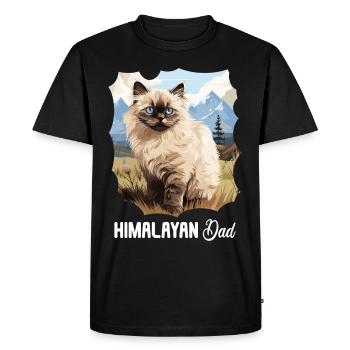 Himalayan Cat Colourpoint Katze - Men's Premium Organic T-Shirt - black - Front - Nico (187cm)