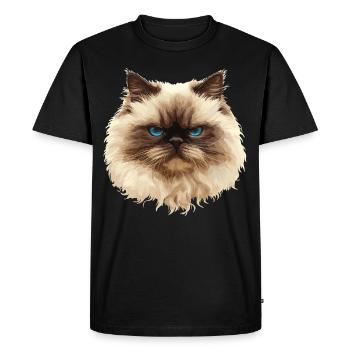 Himalayan Cat Colourpoint Katze - Men's Premium Organic T-Shirt - black - Front - Nico (187cm)