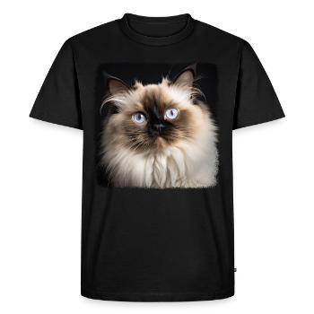 Himalayan Cat Colourpoint Katze - Men's Premium Organic T-Shirt - black - Front - Nico (187cm)